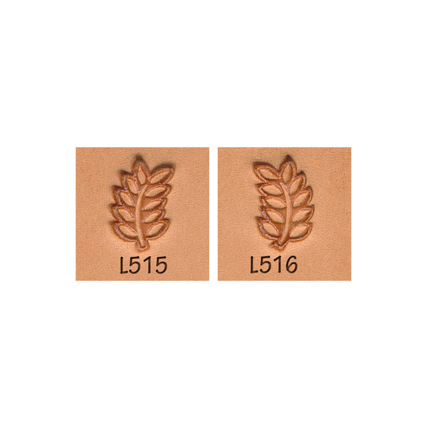 Leaf Bunch Stem L515 L516 2-Piece Leather Stamp Set