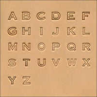 1/2" (12.7mm) Block Outline Font Alphabet Leather Stamp Set 8143-00