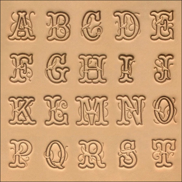 3/4" (19mm) Script Font Alphabet Leather Stamp Set 8139-00