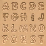 3/4" (19mm) Wood Grain/Log Style Alphabet Leather Stamp Set 8138-00