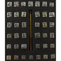 1/4" (6.4mm) Old English Font Alphabet & Number Leather Stamp Set 8142-20