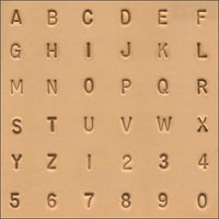 1/4" (6.4mm) Simple Font Alphabet & Number Leather Stamp Set 8137-00