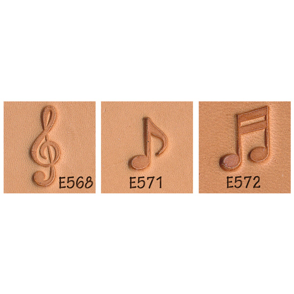 Music Note E568 E571 E572 3-Piece Leather Stamp Set