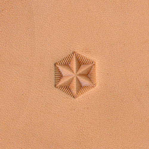 Geometric 6-Point Star G526 Leather Stamp
