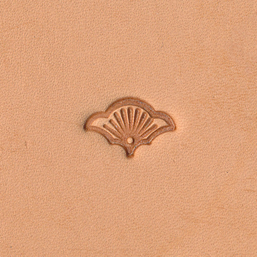 Geometric Border Petal Dot Fan Burst Small G620 Leather Stamp