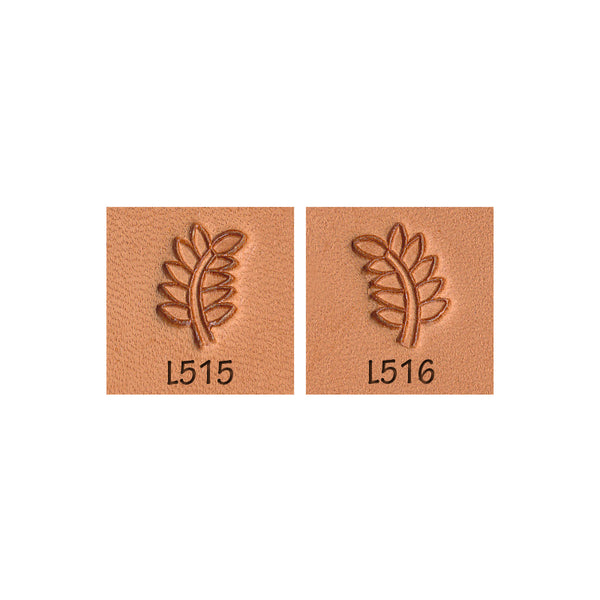 Leaf Bunch Stem L515 L516 2-Piece Leather Stamp Set