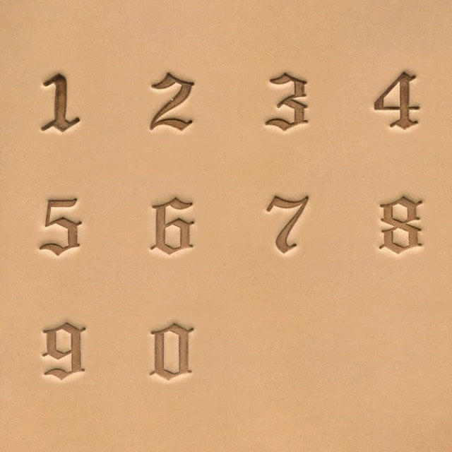 3/4 (19mm) Old English Font Number Leather Stamp Set 8142-10 –