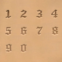 3/4" (19mm) Old English Font Number Leather Stamp Set 8142-10