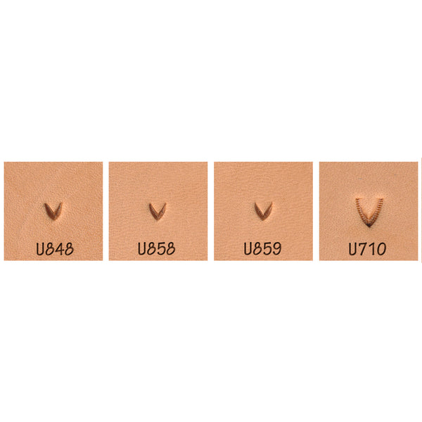 Mule Foot V-Shape Serrations U848 U858 U859 U710 4-Piece Leather Stamp Set