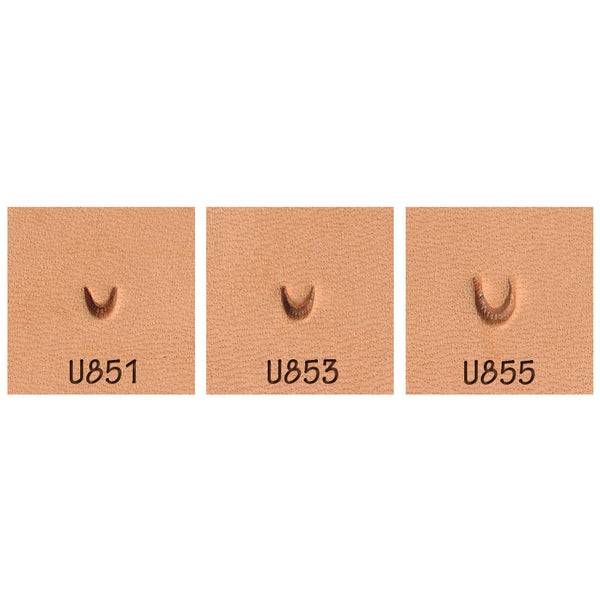 Mule Foot U-Shape Serrations U851 U853 U855 3-Piece Leather Stamp Set