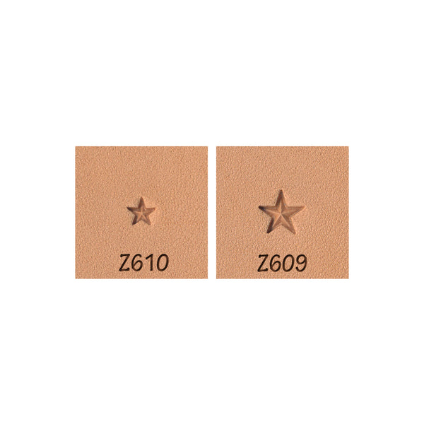 Star 5-Point 3-D Z610 Z609 2-Piece Leather Stamp Set
