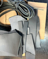 Black Veg Tan Leather Remnants Strips Pieces Approx. 5 lbs Small Projects Repair Jobs