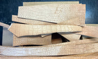 Embossed Veg Tan Leather Remnants Strips Pieces Approx. 4 lbs Small Projects Repair Jobs