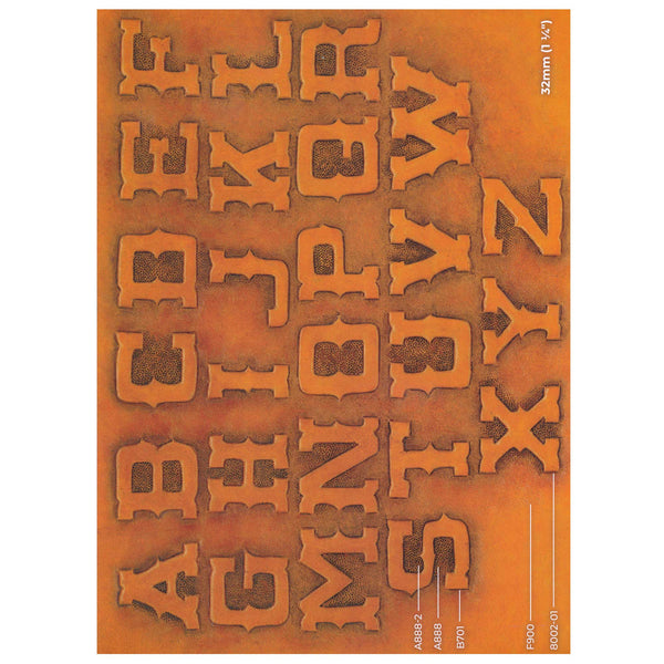 1-1/4" Old Western Alphabet Easy Trace Reusable Leather Tooling Pattern MakerAid® 78904-34