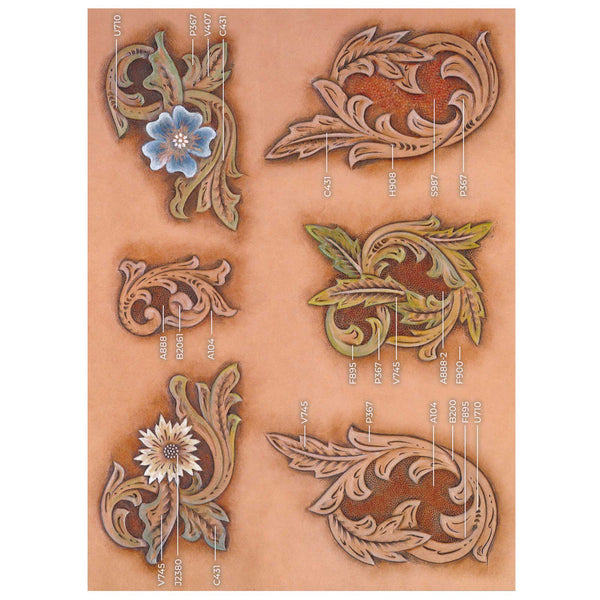 Corner Designs #1 Easy Trace Reusable Leather Tooling Pattern MakerAid® 78904-17