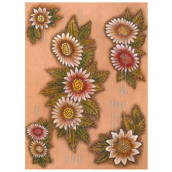 Floral Corners #2 Easy Trace Reusable Leather Tooling Pattern MakerAid® 78904-23