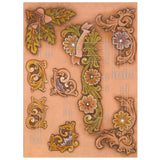Floral Corners & Borders #1 Easy Trace Reusable Leather Tooling Pattern MakerAid® 78904-25