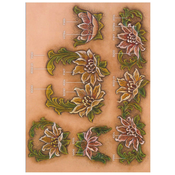 Floral Corners & Borders #2 Easy Trace Reusable Leather Tooling Pattern MakerAid® 78904-27