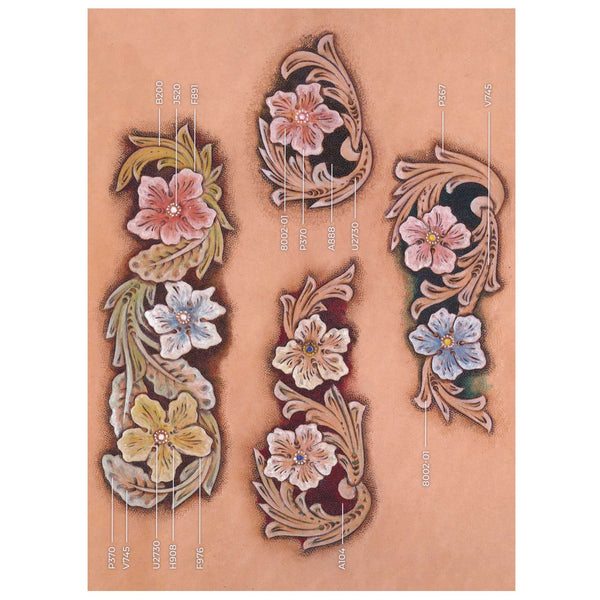 Floral Corners & Borders #3 Easy Trace Reusable Leather Tooling Pattern MakerAid® 78904-28