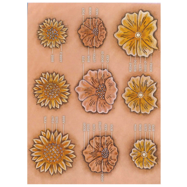 Flowers #1 Easy Trace Reusable Leather Tooling Pattern MakerAid® 78904-19