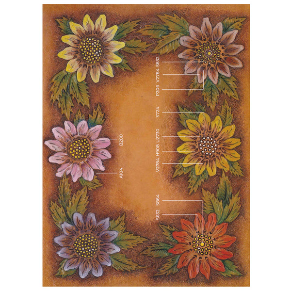 Flowers & Leaves #4 Easy Trace Reusable Leather Tooling Pattern MakerAid® 78904-26