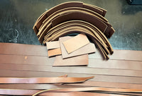Brown Veg Tan Leather Remnants Pieces Approx. 5 lbs Small Projects Repair Jobs