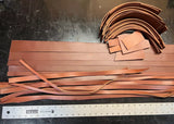 Brown Veg Tan Leather Remnants Pieces Approx. 5 lbs Small Projects Repair Jobs