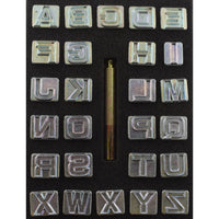 3/4" (19mm) Block Outline Font Alphabet Leather Stamp Set 8141-00