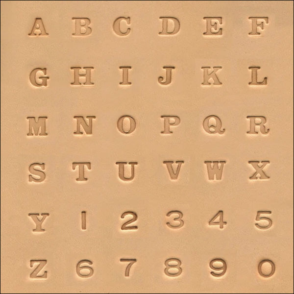 1/4 (6.4mm) Classic Serif Font Alphabet & Number Leather Stamp