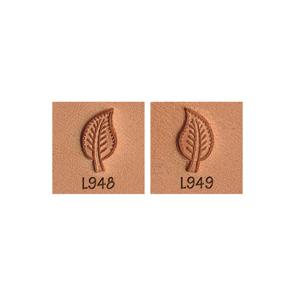 Leaf Serrated Edges L948 L949 2-Piece Leather Stamp Set