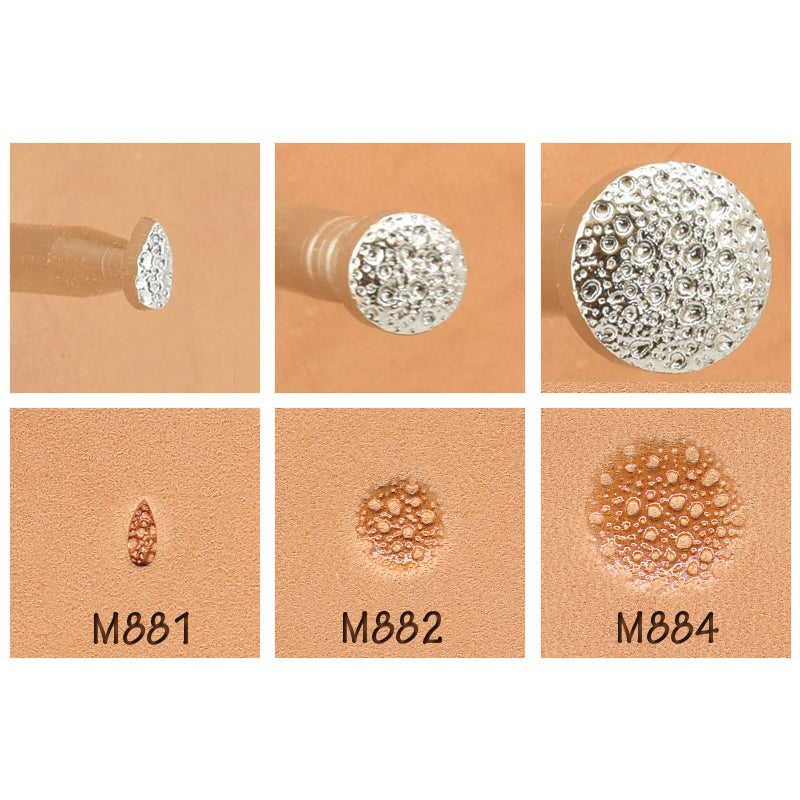 Matting Pebble Texture M881 M882 M884 3-Piece Leather Stamp
